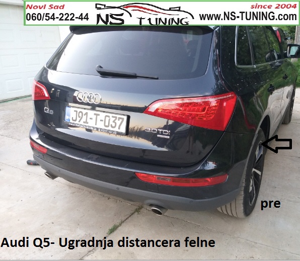 2012 audi q5 distanceri felne 5x112 66.5 15mm 20mm duzi sraf 14x1.5 48mm ugradnja novi sad tuning